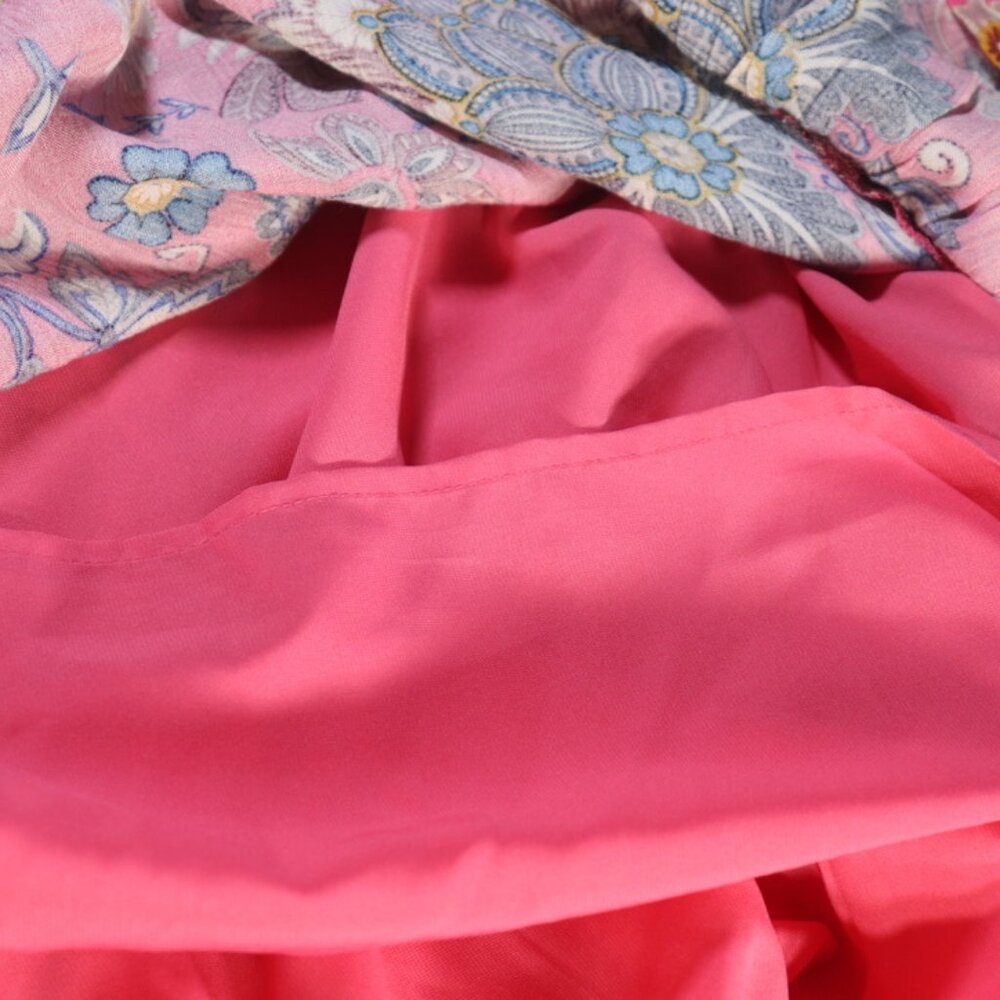 Loft Flutter Sleeve Ruffle Hem Pink Floral V Neck Dress Open Back Size 20 - Picture 13 of 14